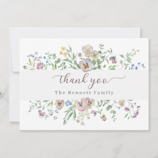 Convites Viola & Eucalypt Floral Thank you Card