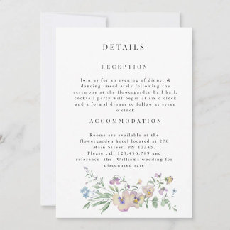 Convites Viola Eucalypt floral Wedding Detail invitation