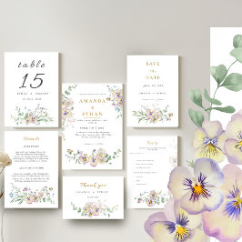 Convites Viola & Eucalyptus Floral Wedding Invitation