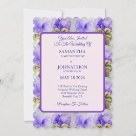 Convites Viola Watercolor Flower Floral Weditation