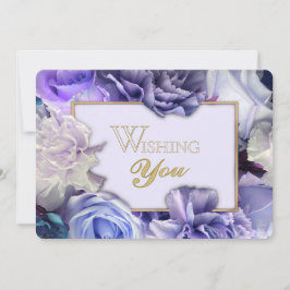 Convites Violet Blue Rose Secret Gardens Birthday Card