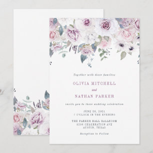 Convites Violet Blush   Floral Wedding