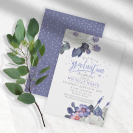 Convites Violet Confetti Floral Graduation ID509