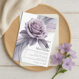 Convites Violet Floral Wedding Invitation