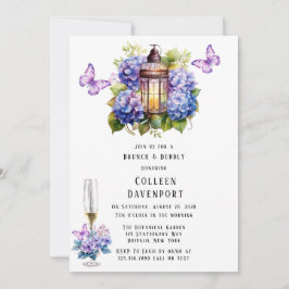 Convites Violet Hydrangea Butterfly Brunch & Bubble