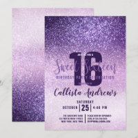 Violet Lilac Roxo Triple Glitter Ombre Sweet 16