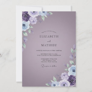 Convites Violet Ranunculus Roxo Bege Casamento