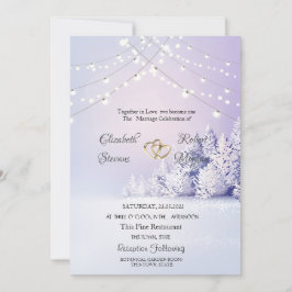 Convites Violet Winter Landscape Forest Lights
