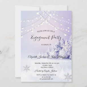 Convites Violet Winter Landscape Forest Noivado