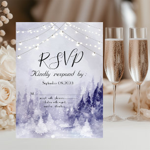 Convites Violet Winter Landscape Snow RSVP