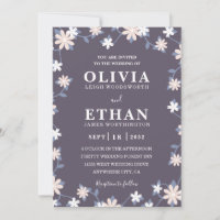 Violeta Floral Minimalista Gráfica de Flores Silve