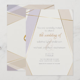 Convites Violeta Geométrica de Cogumelo Moderna Contemporân