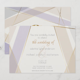 Convites Violeta Geométrica de Cogumelo Moderna Contemporân