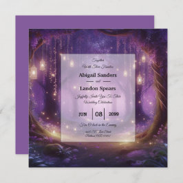 Convites Violeta no Casamento Florestal Encantado à Meia-No