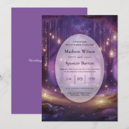 Convites Violeta no Casamento Florestal Encantado à Meia-No