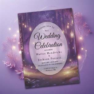 Convites Violeta no Casamento Florestal Encantado à Meia-No