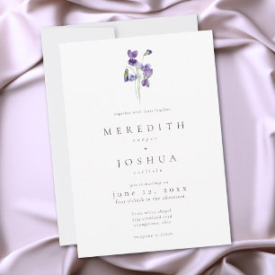 Convites Violetas Aquarela Minimalista Casamento Elegante