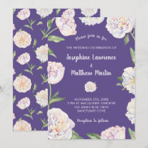Convites violetas florais do casamento de Puple da