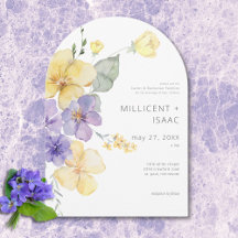 Violetas Florais Modernas Roxas e Amarelas para Ca