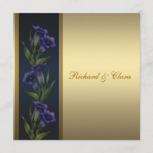 Convites Violetas Gentiana Roxas de Aniversário de Ouro de