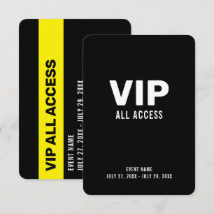 Convites VIP All Access Event ID Crachá 3,5" x 5"