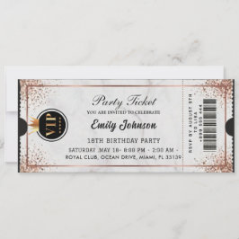 Convites VIP Birthday Party Ticket Invitation Gold Black