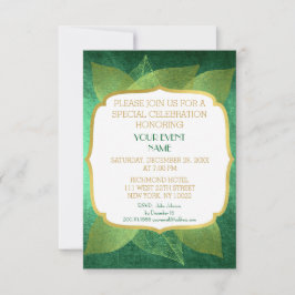 Convites Vip Ouro Verde de Casamento de Aniversário Moderno