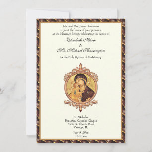 Convites Virgem Católica Bizantina Mary Wedding Combo