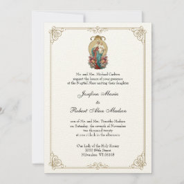 Convites Virgem Católica Elegante Mary Jesus Casamento