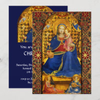 VIRGEM COM FILHO E ANJOS Festa de Natal Azul