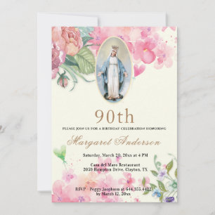 Convites Virgem Maria das Escrituras de Aniversário Religi