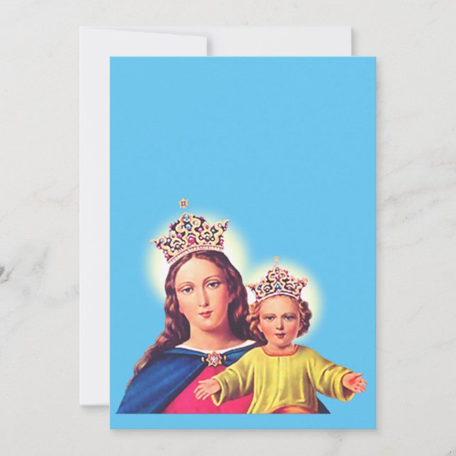 Convites Virgem Maria rainha com Jesus (Frente)