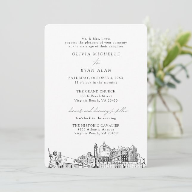 Convites Virgínia Beach Church - Dois Locais (Em pé/Frente)