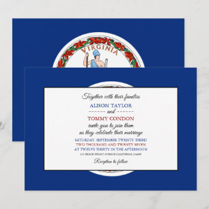 Convites Virginian Flag, Flag of Virginia Wedding