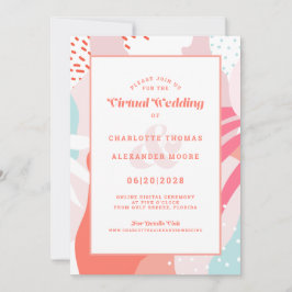 Convites Virtual Online | Moderno Geométrico Abstrato Coral