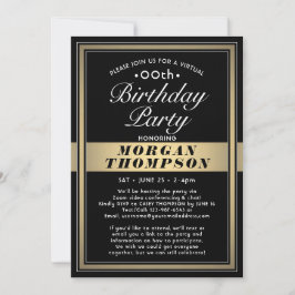 Convites Virtual Qualquer Festa Dourada e Branca de Anivers