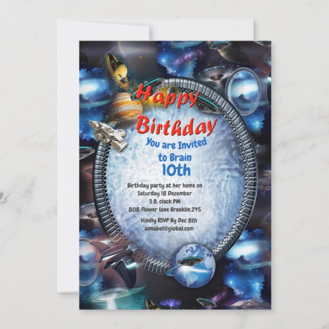 Convites Visitantes da Galáxia no espaço (Frente)