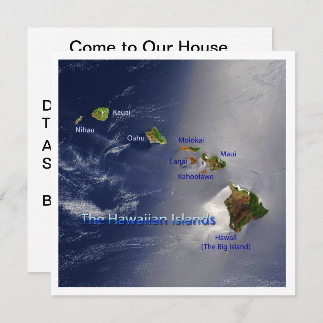 Convites Vista das Ilhas Havaianas (Frente/Verso)