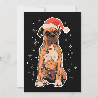 Convites Visto de Natal Boxer Santa Hat Fada de Cachorro de