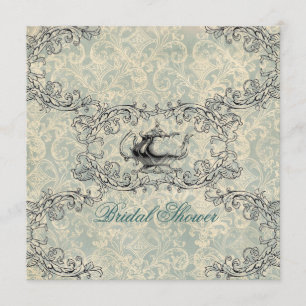 Convites vitoriano floral vintage chá de panela party