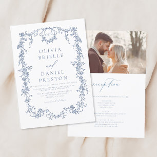 Convites Vitoriano Vintage Foto Francesa Tudo Em Um Casamen