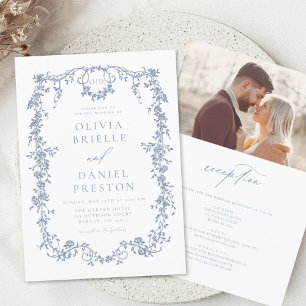 Convites Vitoriano Vintage Foto Francesa Tudo Em Um Casamen