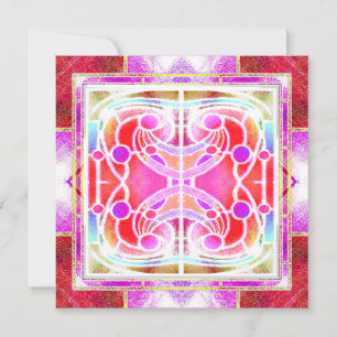 Convites Vitral da Catedral em Rosa e Laranja