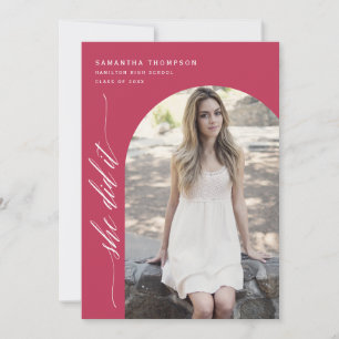 Convites Viva Magenta Ela Fez Isso Graduando Foto Invi