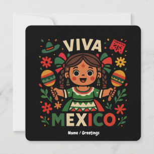 Convites Viva México: Mulher mexicana no Dia da Independênc