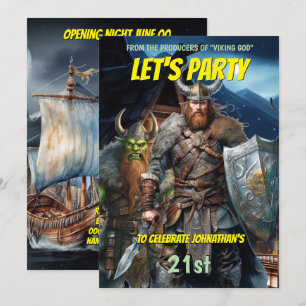 Convites Vivendo um navio de fantasia medieval de guerreiro