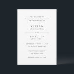 Convites Vivian Simple Elegant Wedding<br><div class="desc">Convite de casamento elegante com um design simples e tradicional com seus detalhes de evento em fontes serif.</div>