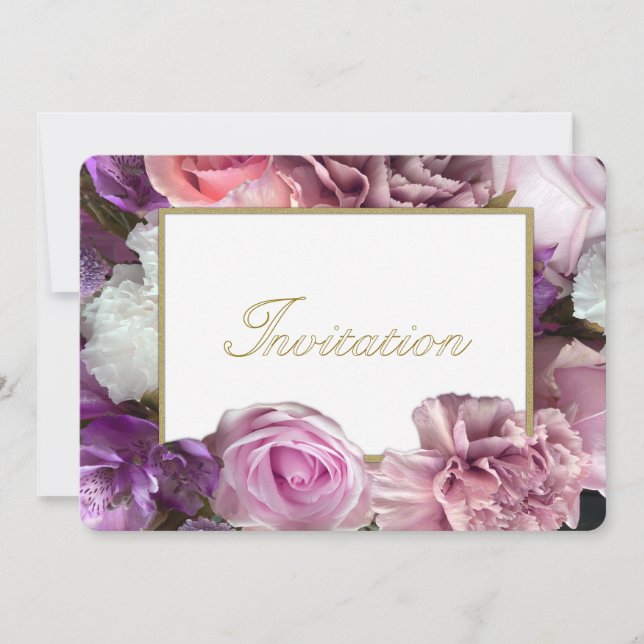 Convites Vivid Orchid Birthday Party Invitation (Frente)