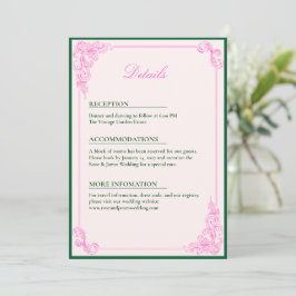 Convites Vivid Pink Y2K Anime Gothic Cat Wedding Details