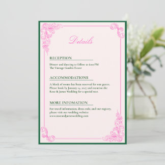 Convites Vivid Pink Y2K Anime Gothic Cat Wedding Details